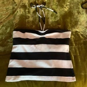 black and white halter top
